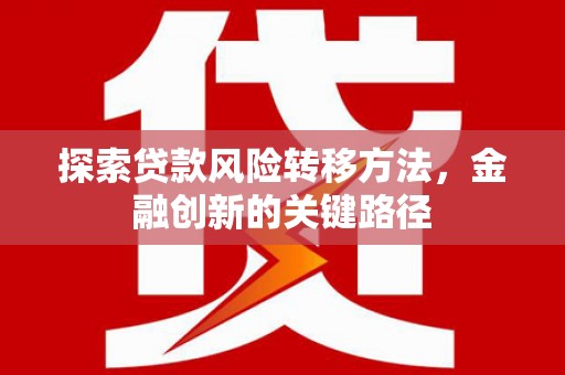 偏关探索贷款风险转移方法，金融创新的关键路径