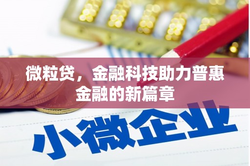 偏关微粒贷，金融科技助力普惠金融的新篇章