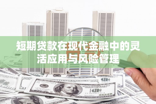 偏关短期贷款在现代金融中的灵活应用与风险管理